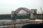 Hell Gate bridge, shot from an Amtrak train.